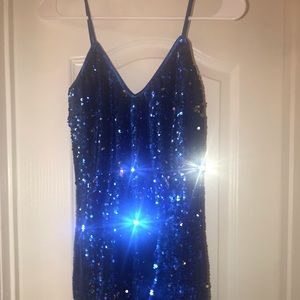 Dollz Kill sequin blue bodycon mini dress